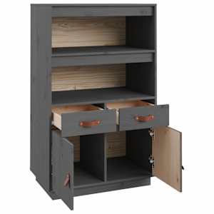Skříň highboard šedá 67 x 40 x 108,5 cm masivní borové dřevo - obrázek 7