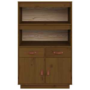 Skříň highboard medově hnědá 67x40x108,5 cm masivní borovice - obrázek 6