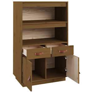 Skříň highboard medově hnědá 67x40x108,5 cm masivní borovice - obrázek 7