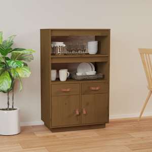 Skříň highboard medově hnědá 67x40x108,5 cm masivní borovice - obrázek 1