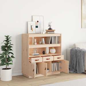 Skříň highboard 100x40x108,5 cm masivní borové dřevo - obrázek 3