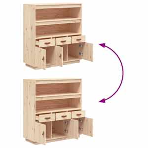 Skříň highboard 100x40x108,5 cm masivní borové dřevo - obrázek 10