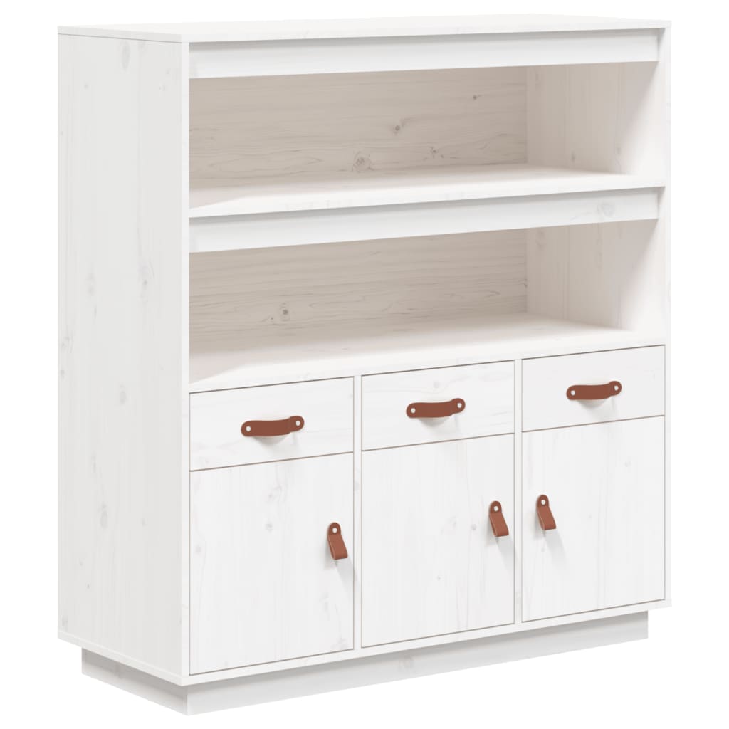 vidaXL Skříň highboard bílá 100 x 40 x 108,5 cm masivní borové dřevo