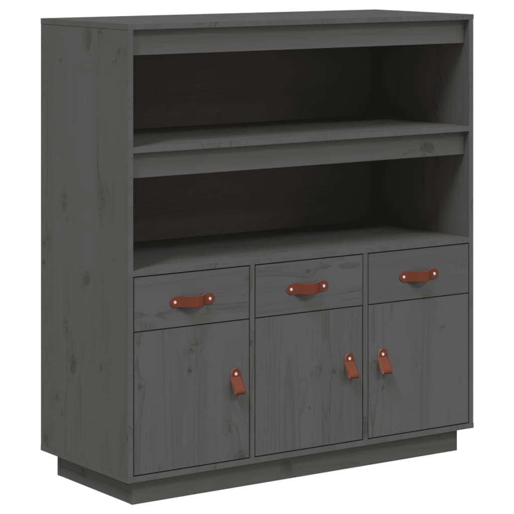 vidaXL Skříň highboard šedá 100x40x108,5 cm masivní borové dřevo