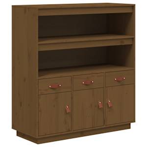 Skříň highboard medově hnědá 100x40x108,5 cm masivní borovice - obrázek 2