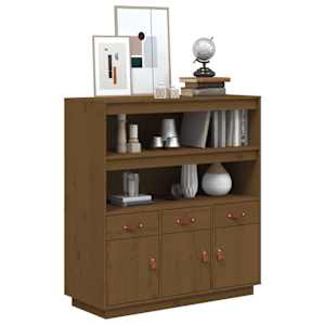 Skříň highboard medově hnědá 100x40x108,5 cm masivní borovice - obrázek 4