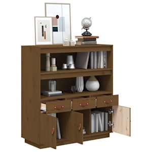 Skříň highboard medově hnědá 100x40x108,5 cm masivní borovice - obrázek 5