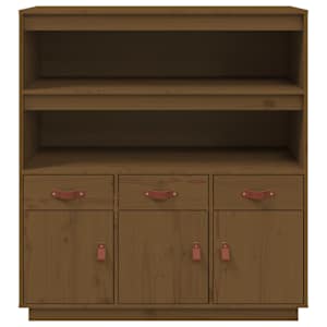 Skříň highboard medově hnědá 100x40x108,5 cm masivní borovice - obrázek 6