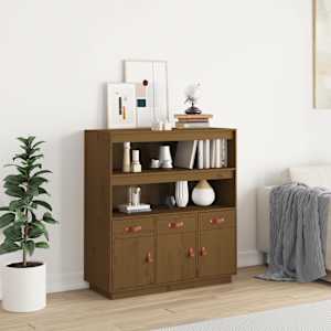 Skříň highboard medově hnědá 100x40x108,5 cm masivní borovice - obrázek 1