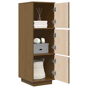 Skříň highboard medově hnědá 34x40x108,5 cm masivní borovice - obrázek 4
