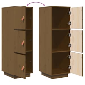 Skříň highboard medově hnědá 34x40x108,5 cm masivní borovice - obrázek 9