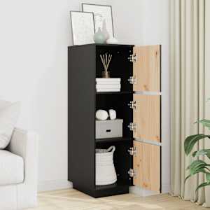 vidaXL Highboard Schwarz 34x40x108,5 cm Massivholz Kiefer