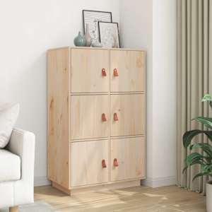 Skříň highboard 67 x 40 x 108,5 cm masivní borové dřevo - obrázek 3
