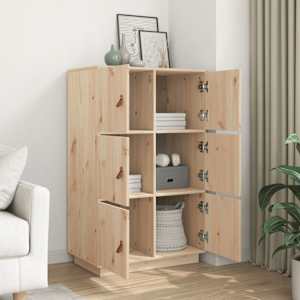 Skříň highboard 67 x 40 x 108,5 cm masivní borové dřevo - obrázek 4