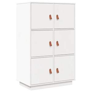 Skříň highboard bílá 67 x 40 x 108,5 cm masivní borové dřevo - obrázek 2