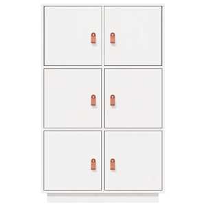 Skříň highboard bílá 67 x 40 x 108,5 cm masivní borové dřevo - obrázek 5