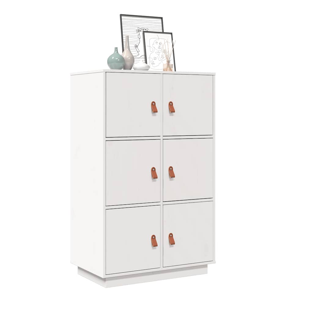 vidaXL Dulap înalt, alb, 67x40x108,5 cm, lemn masiv de pin