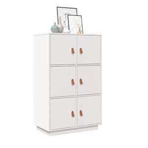 Skříň highboard bílá 67 x 40 x 108,5 cm masivní borové dřevo - obrázek 1