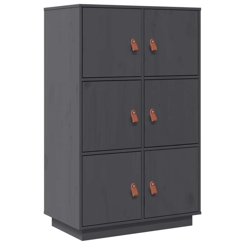 vidaXL Skříň highboard šedá 67 x 40 x 108,5 cm masivní borové dřevo