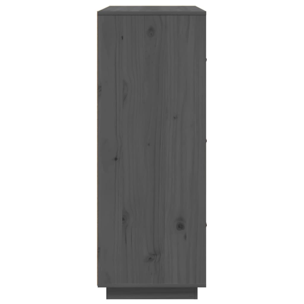 Highboard Grau 67x40x108,5 cm Massivholz Kiefer | Stepinfit.de