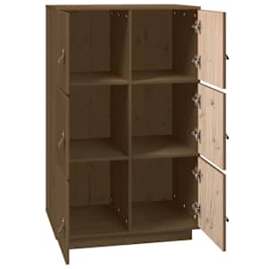 Skříň highboard medově hnědá 67x40x108,5 cm masivní borovice - obrázek 4