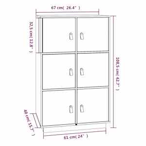 Skříň highboard medově hnědá 67x40x108,5 cm masivní borovice - obrázek 11