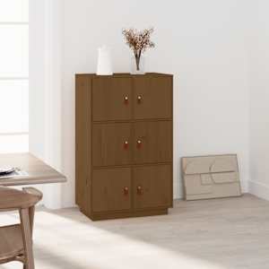Skříň highboard medově hnědá 67x40x108,5 cm masivní borovice - obrázek 1