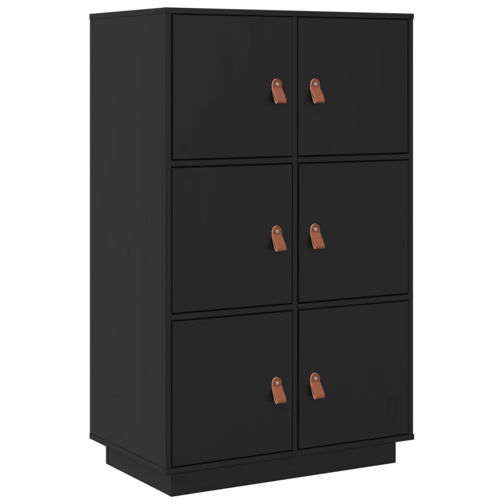 vidaXL Skříň highboard černá 67 x 40 x 108,5 cm masivní borové dřevo