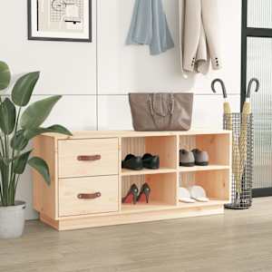 Lavice s botníkem 100 x 34 x 45 cm masivní borové dřevo - obrázek 3