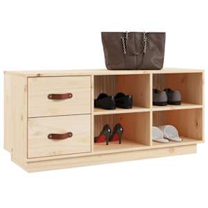 Lavice s botníkem 100 x 34 x 45 cm masivní borové dřevo - obrázek 4