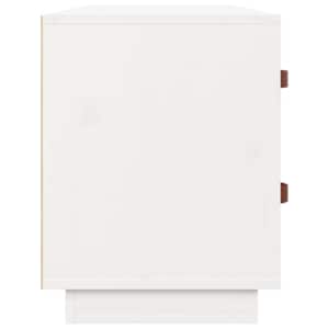 Lavice s botníkem bílá 100 x 34 x 45 cm masivní borové dřevo - obrázek 8