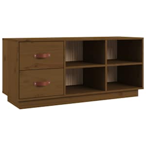 Lavice s botníkem medově hnědá 110x34x45 cm masivní borovice - obrázek 2