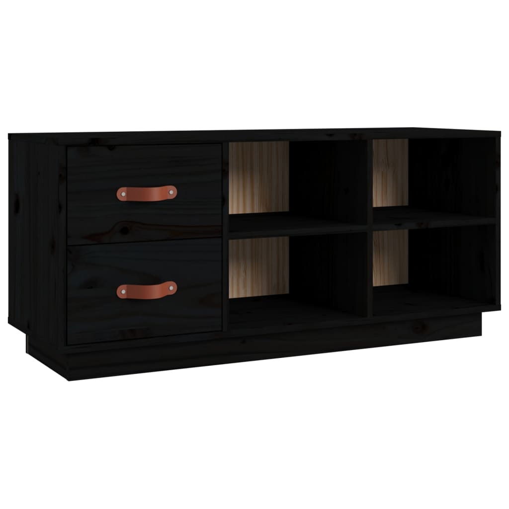 vidaXL Lavice s botníkem černá 100 x 34 x 45 cm masivní borové dřevo