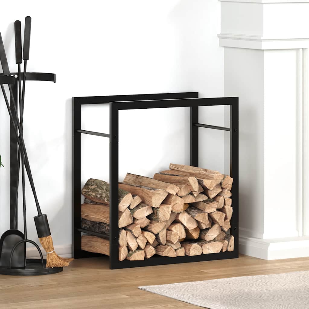 Thumbnail - vidaXL Brennholzregal Mattschwarz 50x28x56 cm Stahl