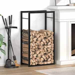 Stojalo za drva mat črno 50x28x94 cm jeklo