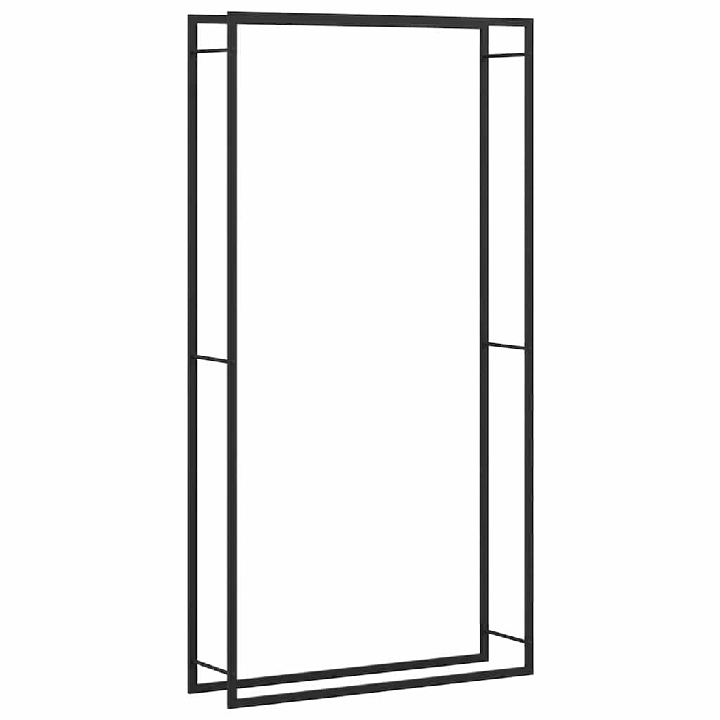 vidaXL Stojan na krbové drevo matný čierny 110x28x214 cm oceľ