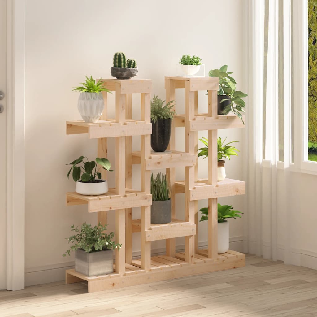 vidaXL Plantenstandaard 104,5x25x109,5 cm massief grenenhout afbeelding