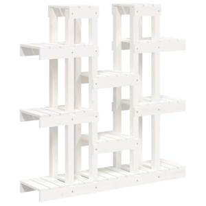 Stojan na rostliny bílý 104,5x25x109,5 cm masivní borové dřevo - obrázek 2