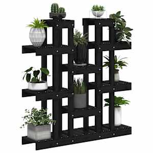 Stojan na rostliny černý 104,5x25x109,5 cm masivní borové dřevo - obrázek 4
