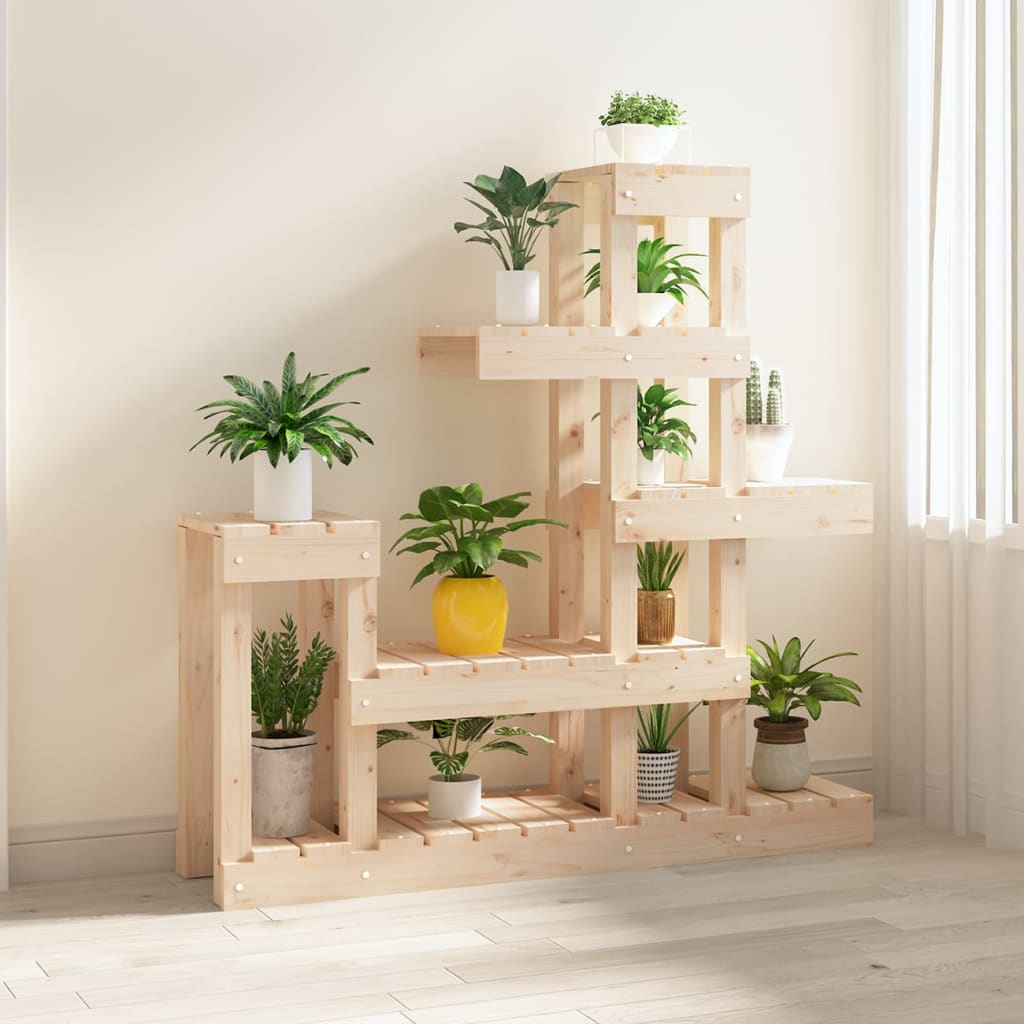 Soporte para Plantas Madera Maciza Pino Flores Multicolor Multitalle vidaXL - Imagen 39 de 60