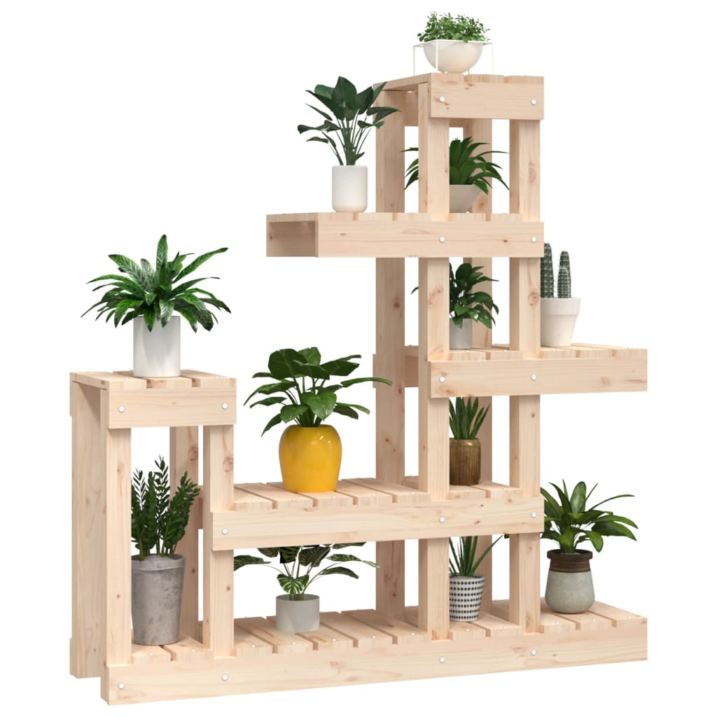 Soporte para Plantas Madera Maciza Pino Flores Multicolor Multitalle vidaXL - Imagen 40 de 60