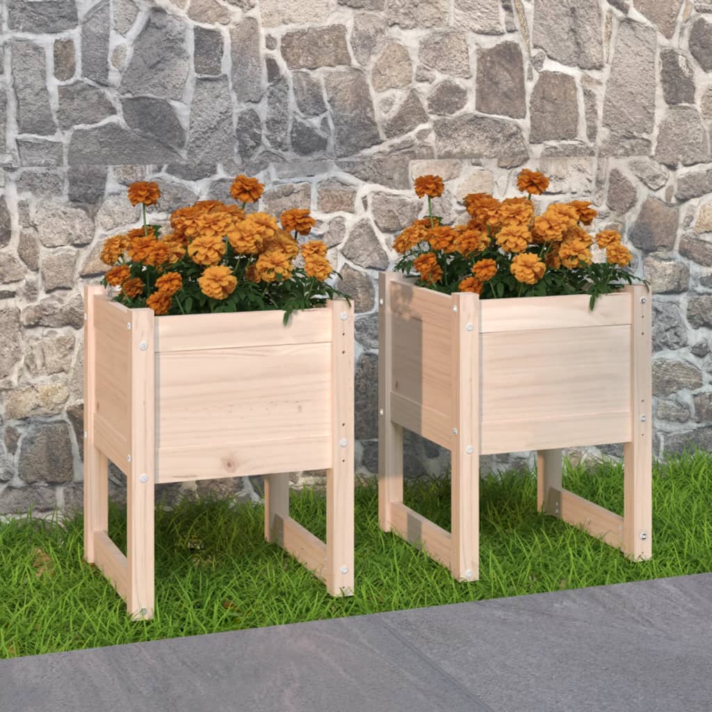 vidaXL Jardiniere, 2 buc, 40x40x52,5 cm, lemn masiv de pin