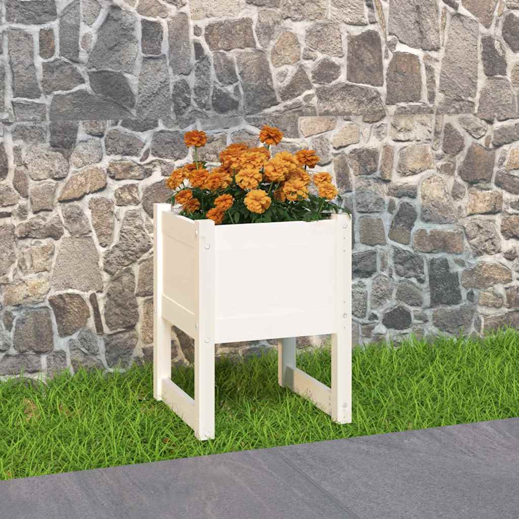Plantekasse Massivt Fyrretræ - Hvid / 40 X 40 x 52.5 cm / 1
