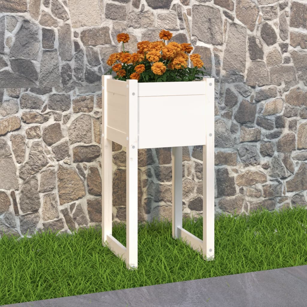 vidaXL plantekasse 40x40x81 cm massivt fyrretræ hvid