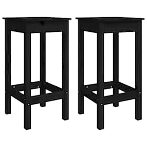 vidaXL baaritoolid 2 tk, must, 40 x 40 x 78 cm, m&auml;nnipuit