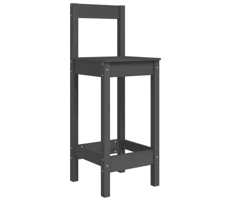 vidaXL Barstoler 2 stk gr&aring; 40x41,5x112 cm heltre furu