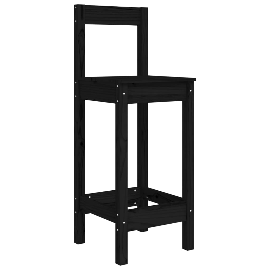  Barové stoličky 2 ks čierne 40x41,5x112 cm borovicový masív