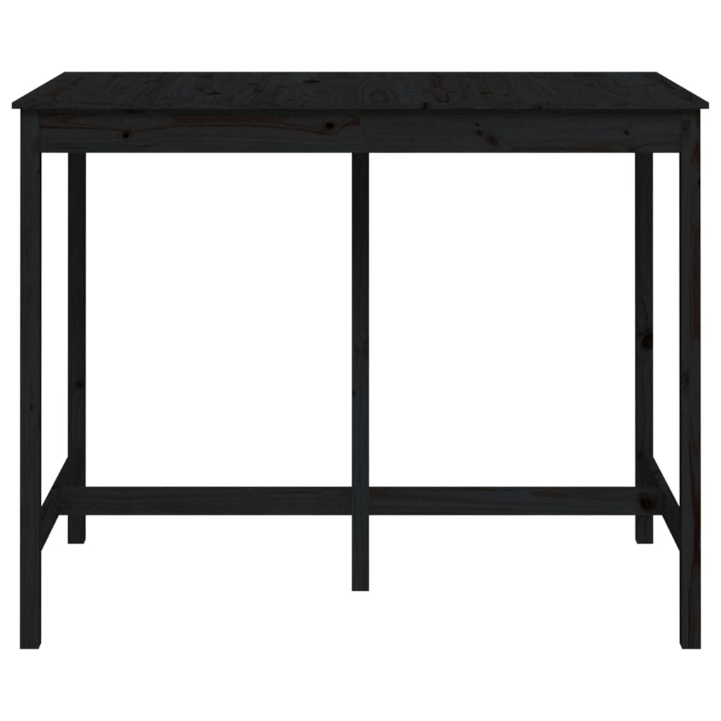 vidaXL Bar Table Black 140x80x110 cm Solid Wood Pine