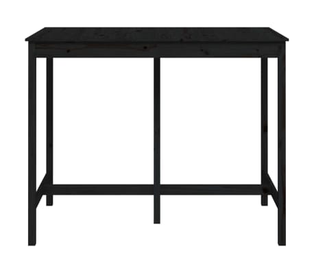 vidaXL Bar Table Black 140x80x110 cm Solid Wood Pine