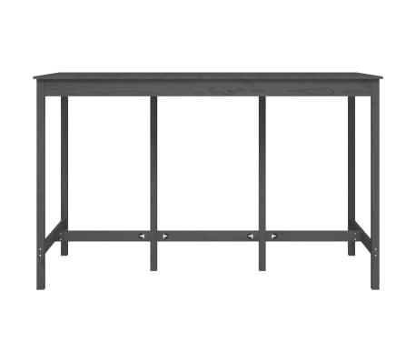 vidaXL Table de bar Gris 180x80x110 cm Bois massif de pin